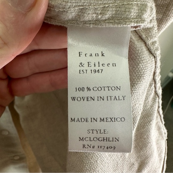 Frank and Eileen McLoghlin Utility Natural Denim Oversized Shirt SZ M/L - Picture 7 of 10